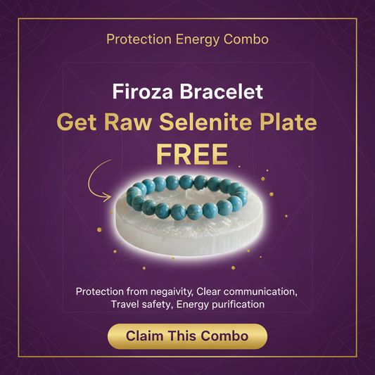 Firoza Bracelet + Free Raw Selenite Plate