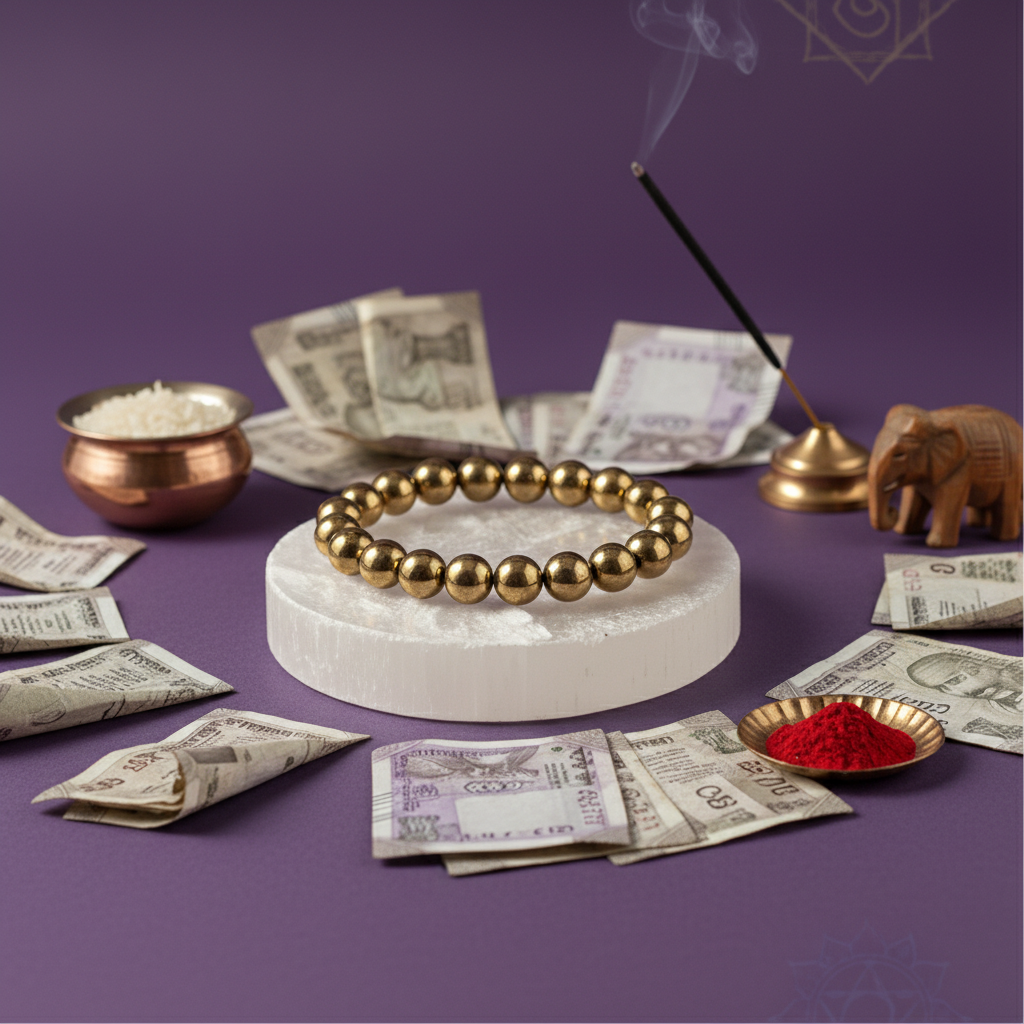 Pyrire Bracelet with Raw Selenite Plante Combo