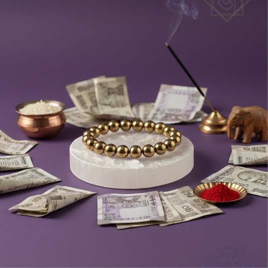 Pyrire Bracelet with Raw Selenite Plante Combo