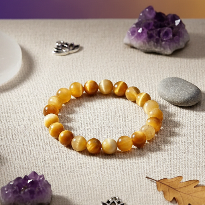 Certified Cat’s Eye Bracelet for Protection, Intuition & Good Fortune | Shields from Evil Eye | With Certificate