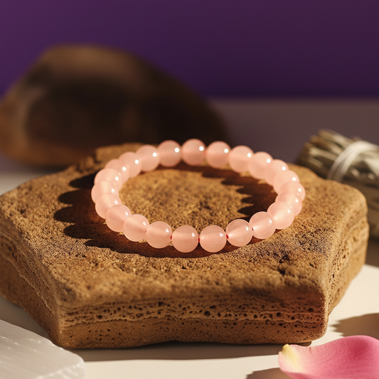 Rose Quartz Stone Bracelet for Women | Enhances Self-Love & Reduces Stress | Certified Gemstone
