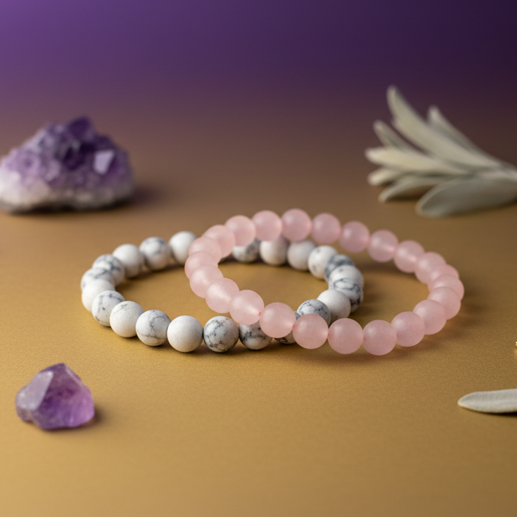 Rose Quartz & Moonstone Bracelets